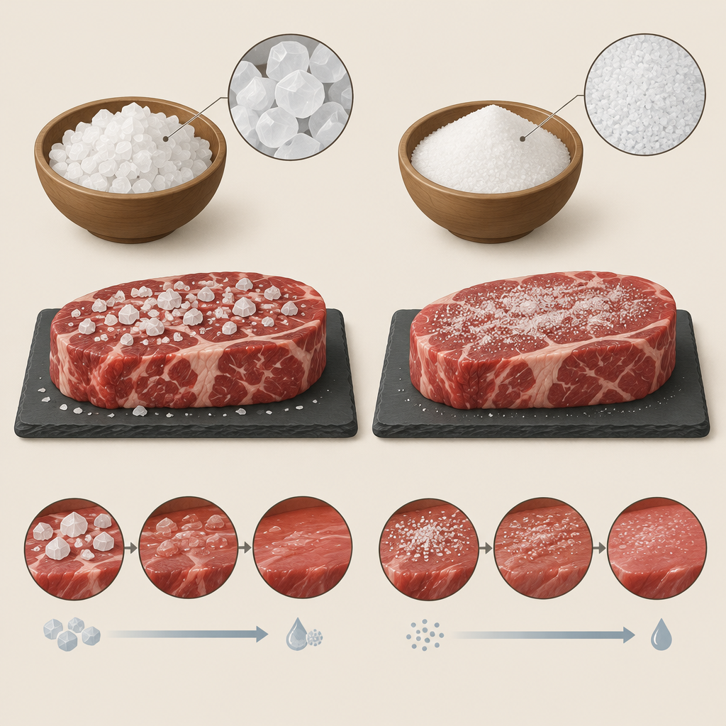 AI 생성 설명 이미지: 안산일동맛집 유니드정육식당 | 굵은 소금과 고운 소금, 구이에서 간이 다르게 느껴지는 이유