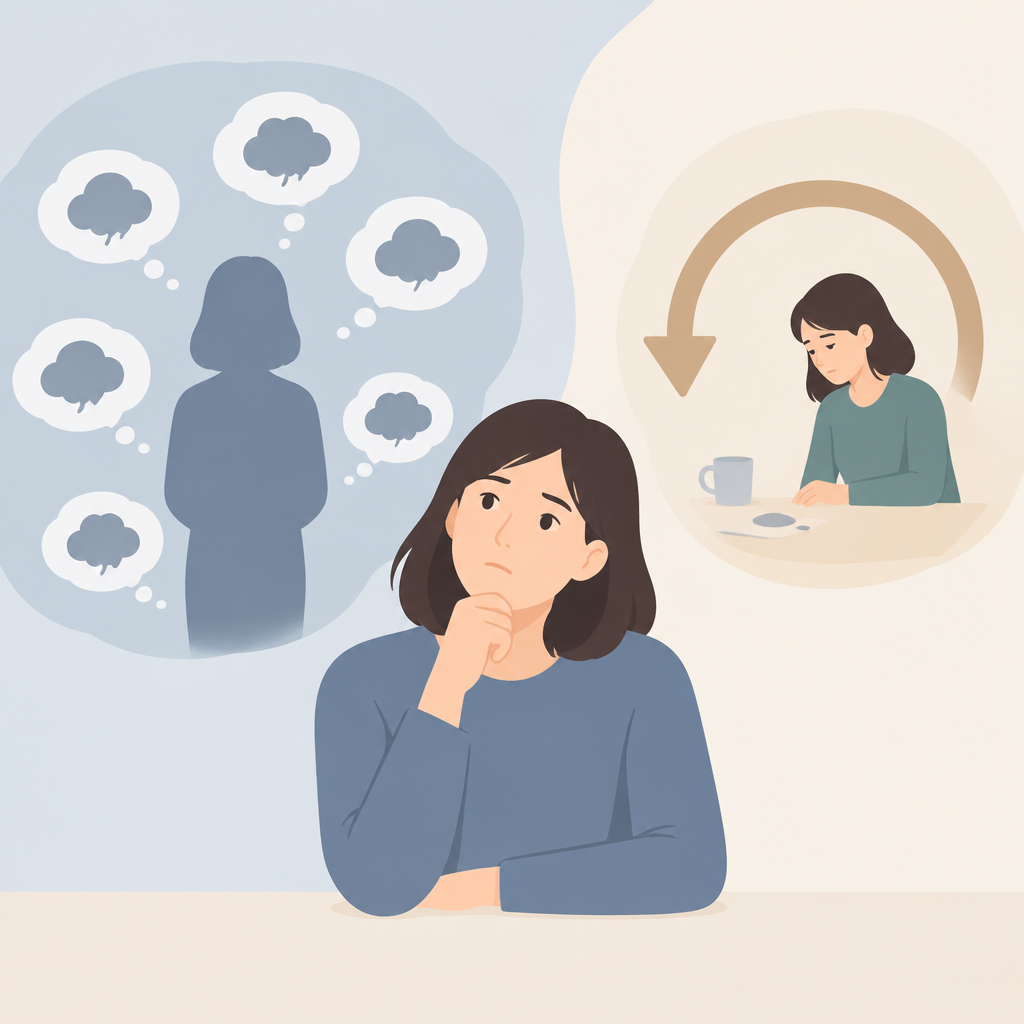 AI 생성 설명 이미지: 안산한의원추천 한음한방신경정신과한의원 안산점 | 수치심과 죄책감, 자기 평가의 초점 구분하기